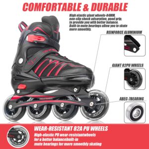 Huatinent Adjustable Inline Skates for Women and Men, Men Roller Skates for Adult Female Male with Brake, Patines para Mujer for Youth Teens Boys and Girls