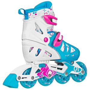 Roller Derby Tracer Girl’s Adjustable Inline Skates with Protective Gear, Adjustable Sizing, Tri-Pack Protective Gear Included