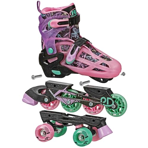 Roller Derby Falcon 2-in-1 Combo Quad and Inline Skates for Kids, Adjustable Sizing