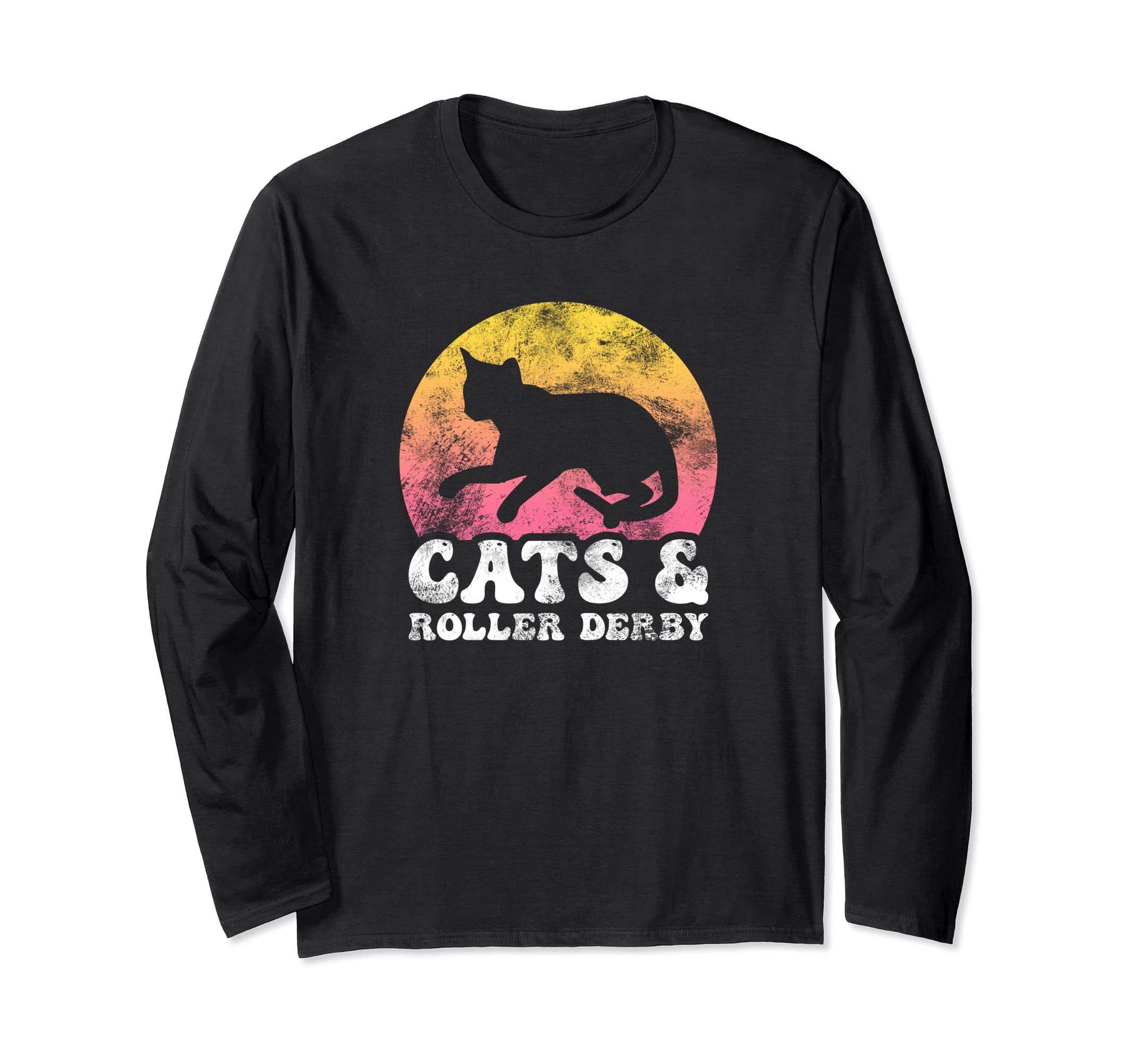 Funny Cats & Roller Derby Vintage Retro Hobby Long Sleeve T-Shirt