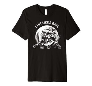 roller derby elite shirts for women i hit like a girl skates premium t-shirt