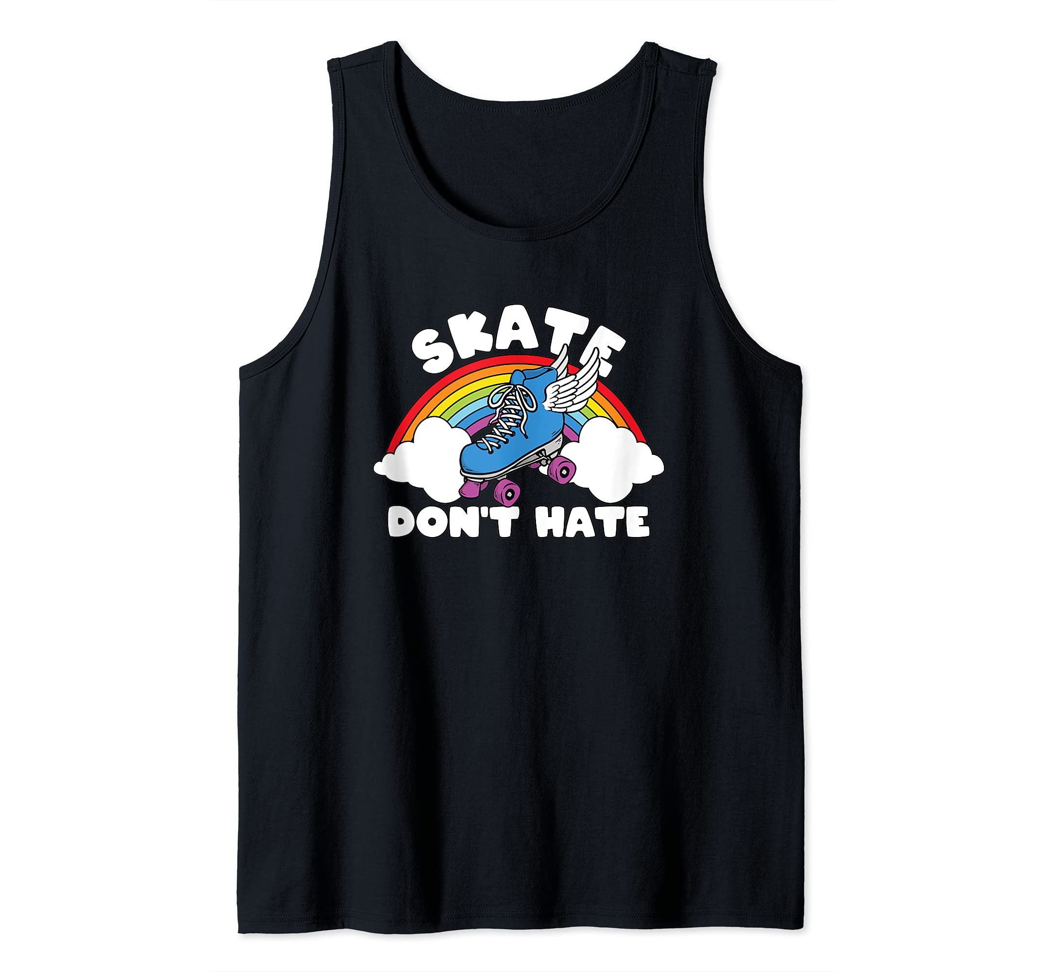 LGBT Flag Rainbow Skate Don't Hate Retro Roller Skating Tank Top