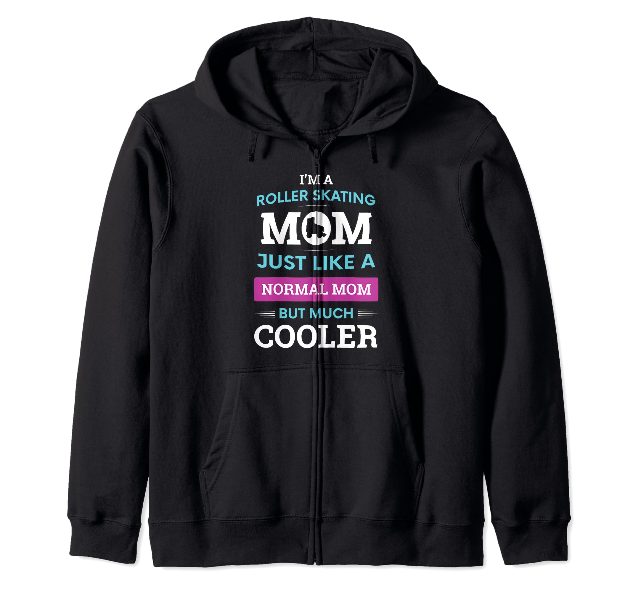 Roller Skating Mom Retro Vintage Roller Derby Roller Skater Zip Hoodie