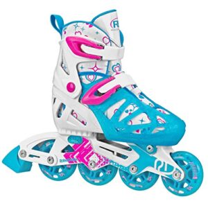 Roller Derby Tracer Girl’s Adjustable Inline Skates with Protective Gear, Adjustable Sizing, Tri-Pack Protective Gear Included