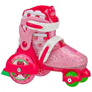 roller derby fun roll adjustable roller skates for beginners, boys & girls, strawberry, small (7-11)