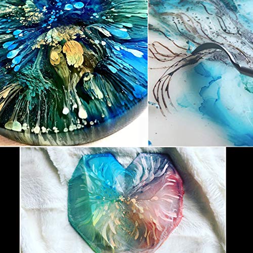 Jacquard Pinata Alcohol Inks 4 Pack Bundle, Blanco, Silver, Rich Gold, Mantilla Black and 10x Pixiss Ink Blending Tools