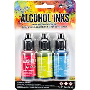 ranger tak-b-25962 adirondack brights alcohol ink 1/2-ounce 3/pkg, dockside picnic