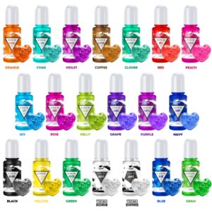 Alcohol Ink Set 30 Bottles - 20 Vibrant Color with 10 Metallic Colors Alcohol-Based Ink for Epoxy Resin Art, Resin Petri Dish Making - Alcohol Color Dye for Yupo, Painting, DIY Tumbler - 0.35oz Each