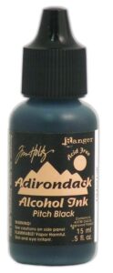 tim holtz-ranger tim22138 alcohol ink earthtone pitch black .5oz bottle dye