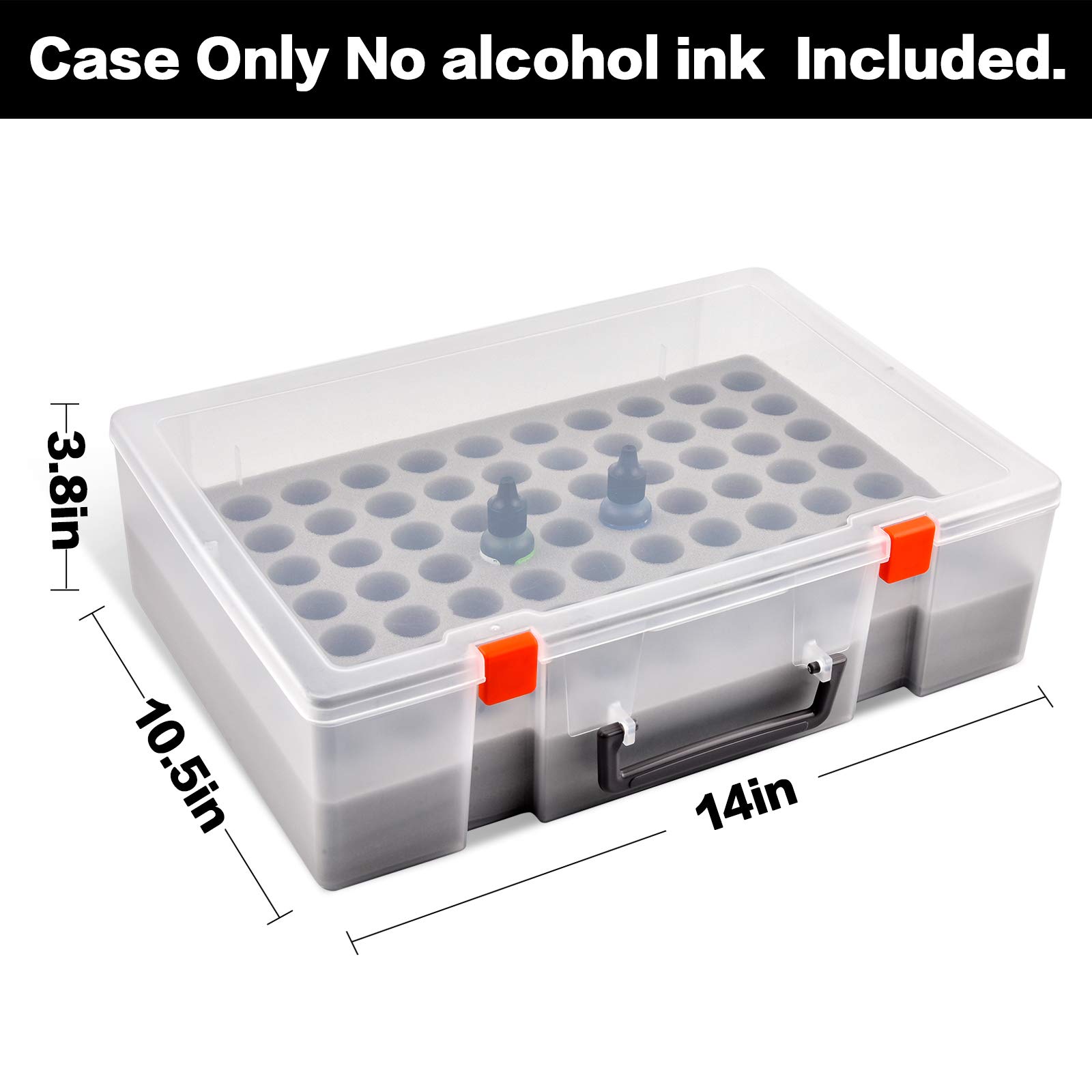 Alcohol Ink Storage Organizer Carrying Case, Holds 77pcs 0.35oz, 0.5oz Bottles of Alcohol Ink Set/ for Stickles Glitter Glue/ for Glossy Accents/ for Reinkers, Paint Travel Box Container (Case Only)