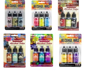 ranger tim holtz adirondack alcohol inks- favorite set collection 18 bottles