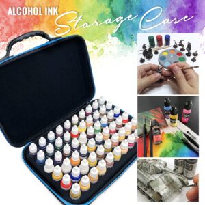 Alcohol Ink Storage Carrying Case Organizer by Pixiss, Large Size Stores 60x 0.5-Ounce Bottles of Alcohol Ink, Stickles, Glossy Accents or Reinkers, Travel Case (Ink not Included)