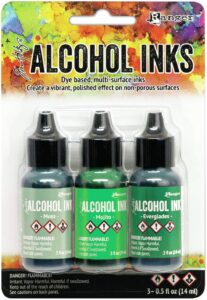 ranger tim holtz - alcohol ink 3pkg, mint/green spectrum