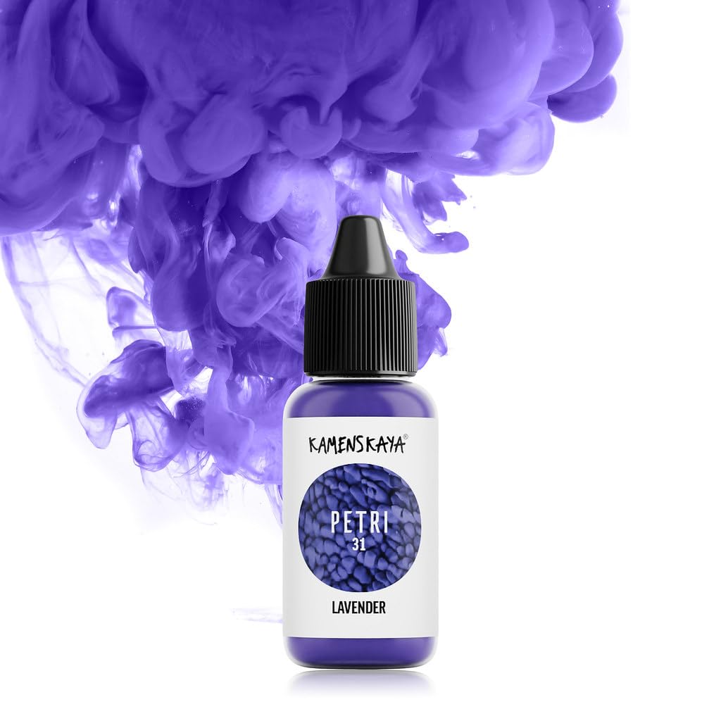 KAMENSKAYA Alcohol Ink for Epoxy Resin Petri Art: Lavender Alcohol Ink for Resin, 0.51 fl oz (15 ml)