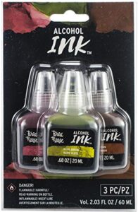 momenta brea reese alcohol inks 20ml 3/pkg-crimson/olive green/brown