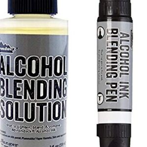 Ranger Tim Holtz Adirondack Alcohol Ink Pearl Set Bundle All 12 Pearls Blending Solution and Pen and Purple Turtle Blending Stick Tools for Use On Yupo Paper, Colorful Cardstock, Resin Tint and More!