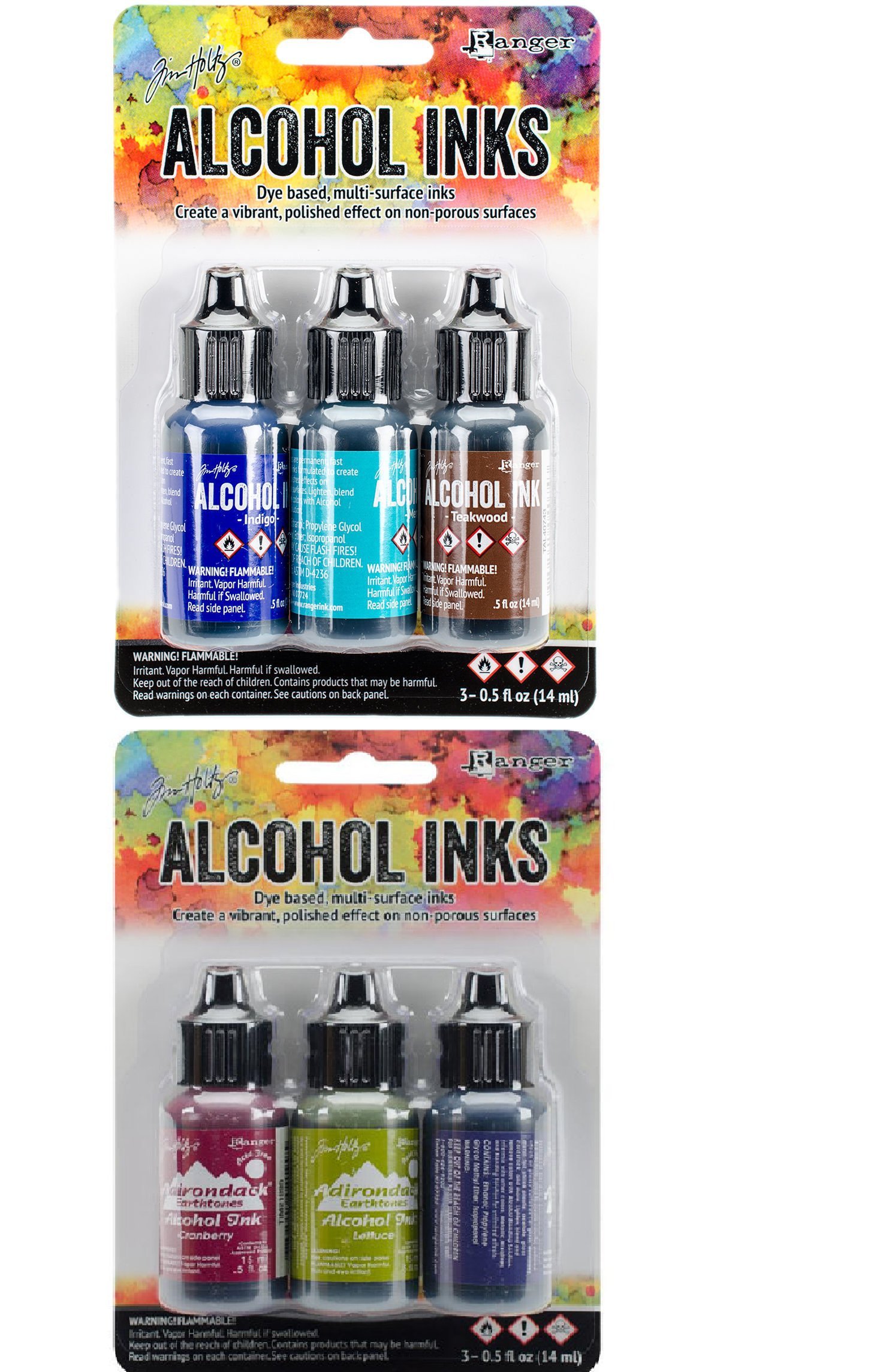 Tim Holtz - Ranger - Bundle of 6 Adirondack Alcohol Inks - Mariner and Farmers Market