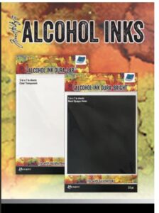 tim holtz alcohol ink dura-bright black and clear- bundle of 2- jan 2023 release - ranger ink