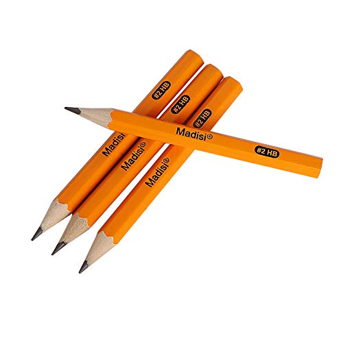 Madisi Golf Pencils, 2 HB Half Pencils, 3.5" Mini Pencils, Pre-Sharpened, 6 Boxes, 864 Count