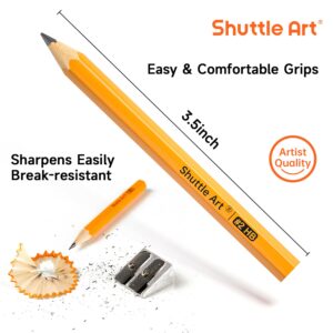 Shuttle Art 360 Pack #2 HB Golf Pencils, Wood-cased 3.5” Mini Pencils Bulk, Pre-sharpened Small Pencils for Kids Teachers Writing Marking Sketching, Classroom Essentials, Back to School Supplies