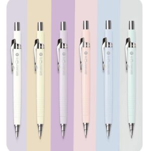 COLNK Mechanical Pencil Set, 6PCS Pastel Art Mechanical Pencils for Drawing& Sketching, Cute 0.5mm Pencils Mechanical for Girls Women Students