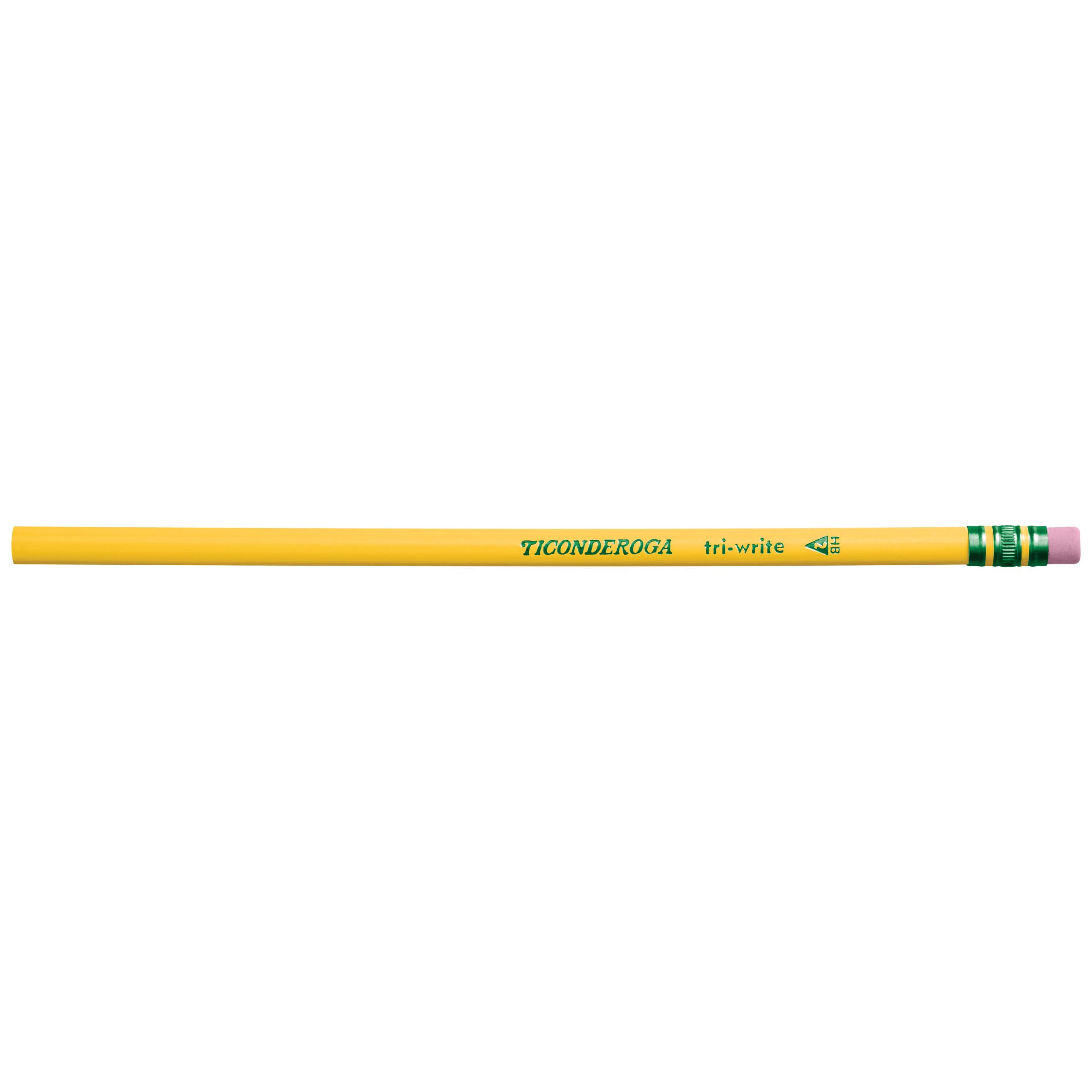 Ticonderoga Tri-Write Wood-Cased Pencils, 2HB Soft, Yellow, 12 Count