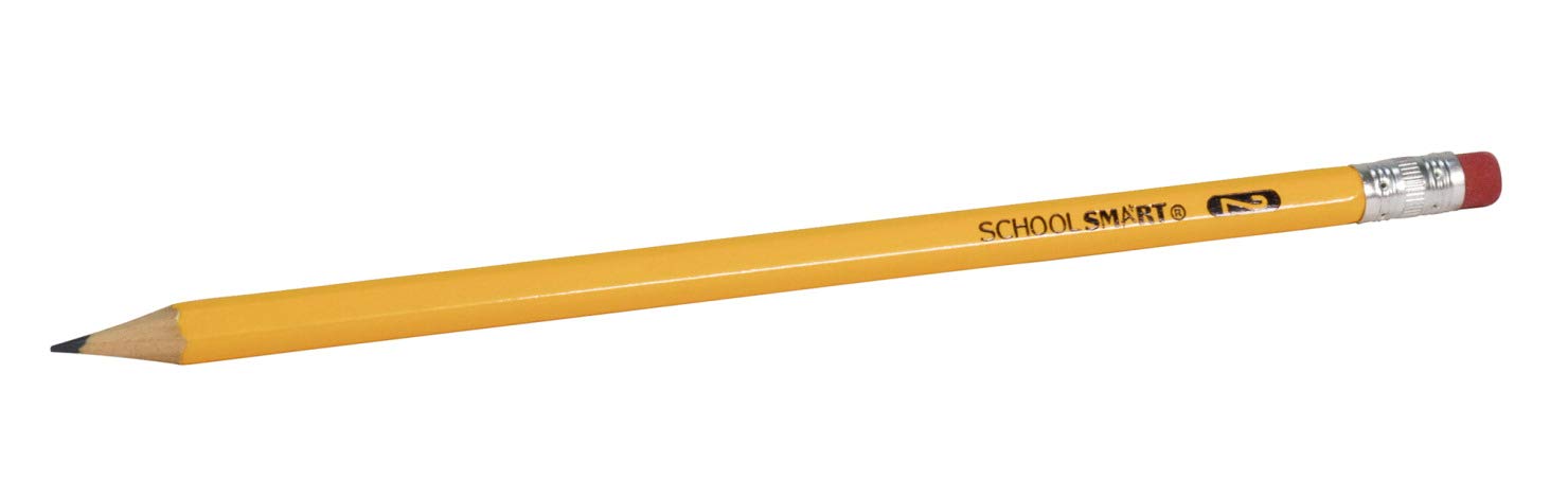 School Smart Number 2 Pre-Sharpened Pencils, Latex-Free Eraser, Pack of 12