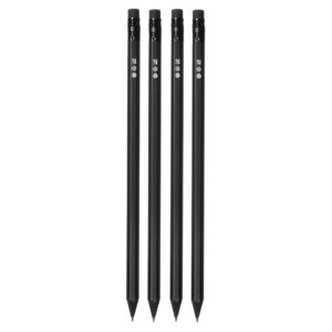 Notsu 4pc Black Pencils #2 Set | All Black Wood Writing Pencils with Travel Case