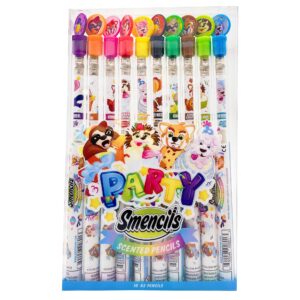 party smencils - scented graphite hb #2 pencils made from recycled newspapers, 10 count, gifts for kids, school supplies