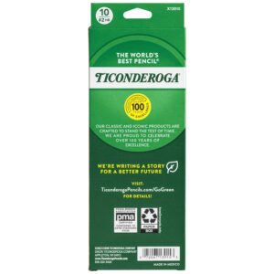 Ticonderoga Wood-Cased Pencils, Pre-Sharpened, 2 HB Soft, Black, 10 Count