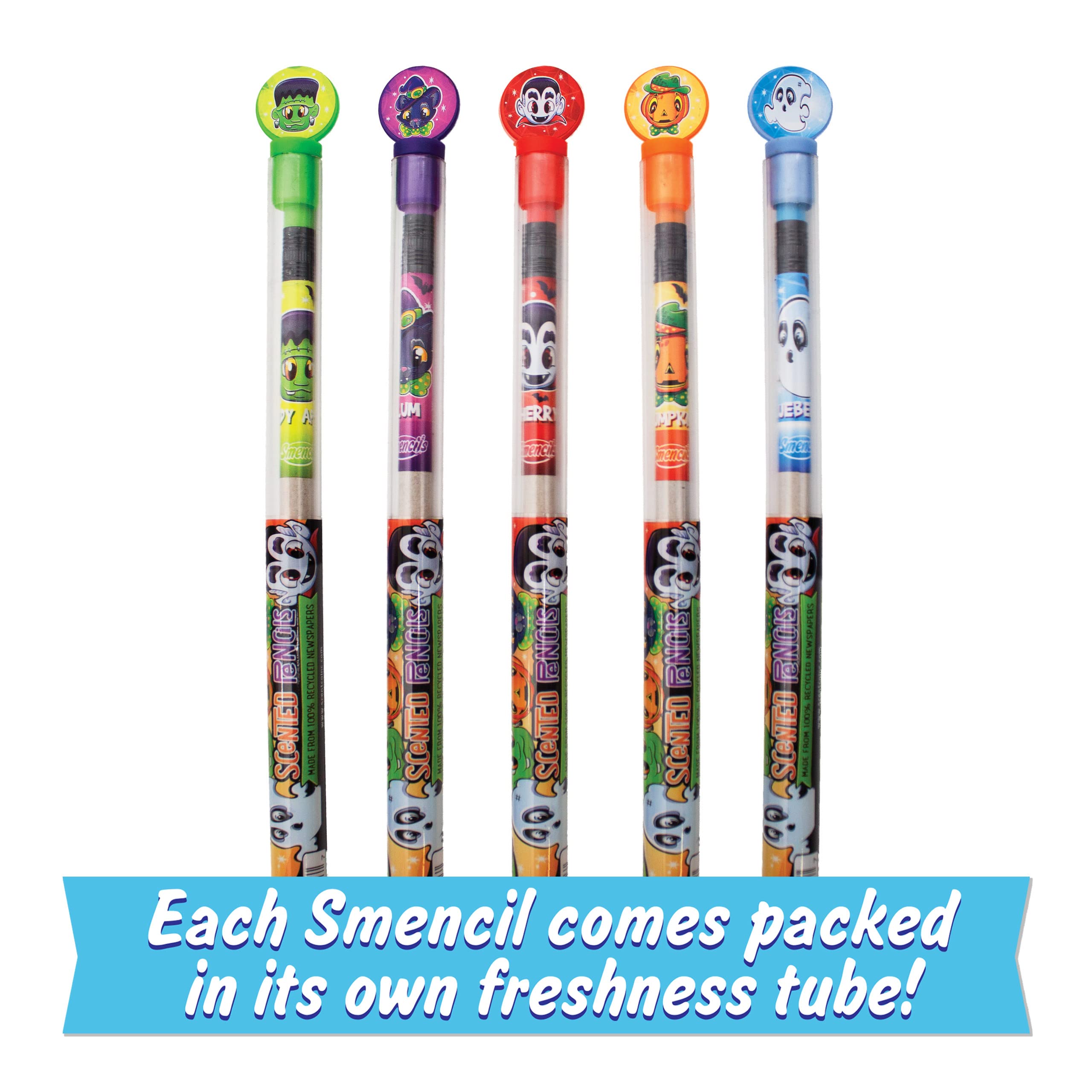 Halloween Smencils - HB #2 Scented Pencils, 5 Count, Gifts for Kids, School Supplies, Classroom Rewards