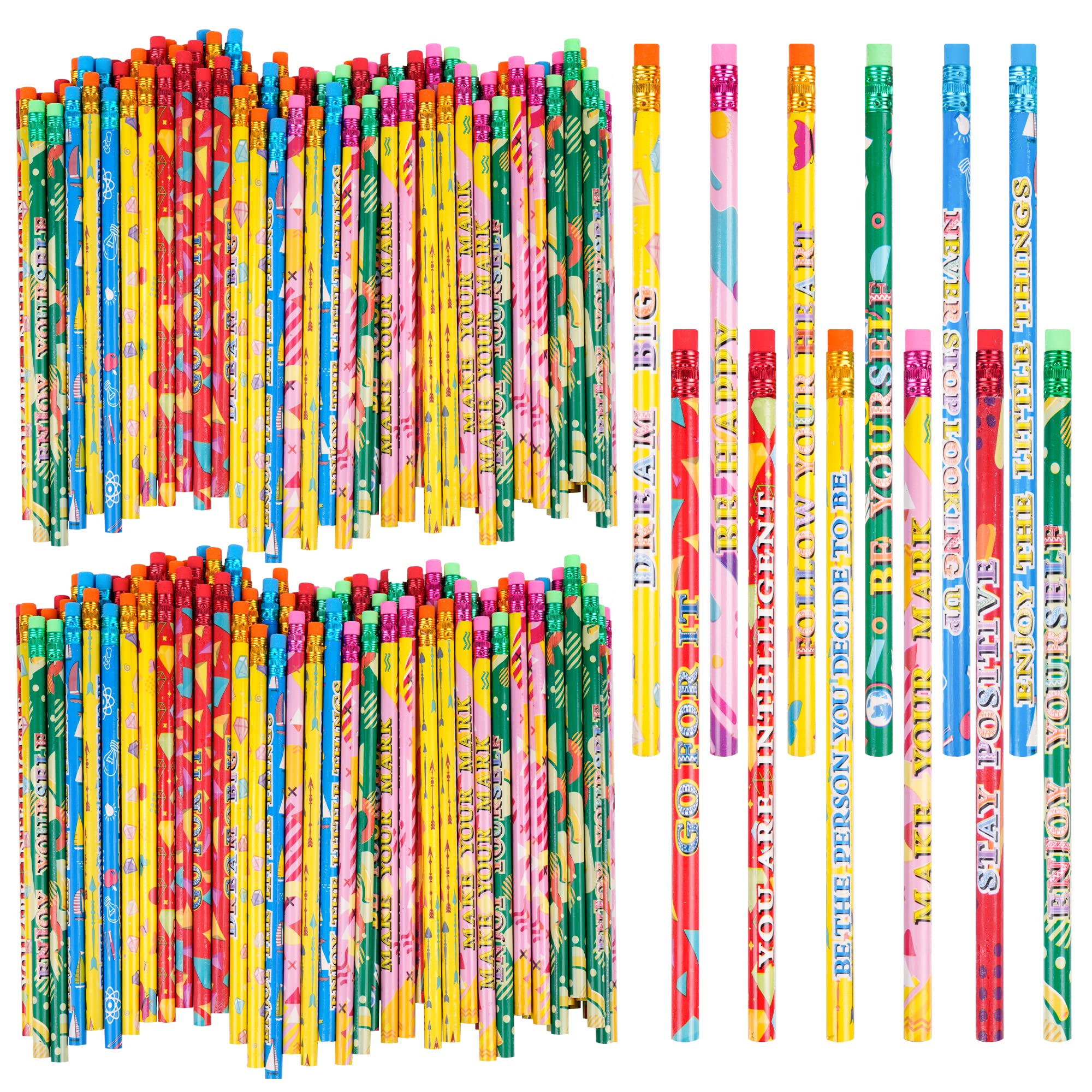 200 Pieces Scented Pencils Inspiring Pencils Motivational Encouragement Pencils Positive Pencils for Teachers Classrooms Reward Birthday Party Kids Gifts Supplie School,Learning Activities (200)