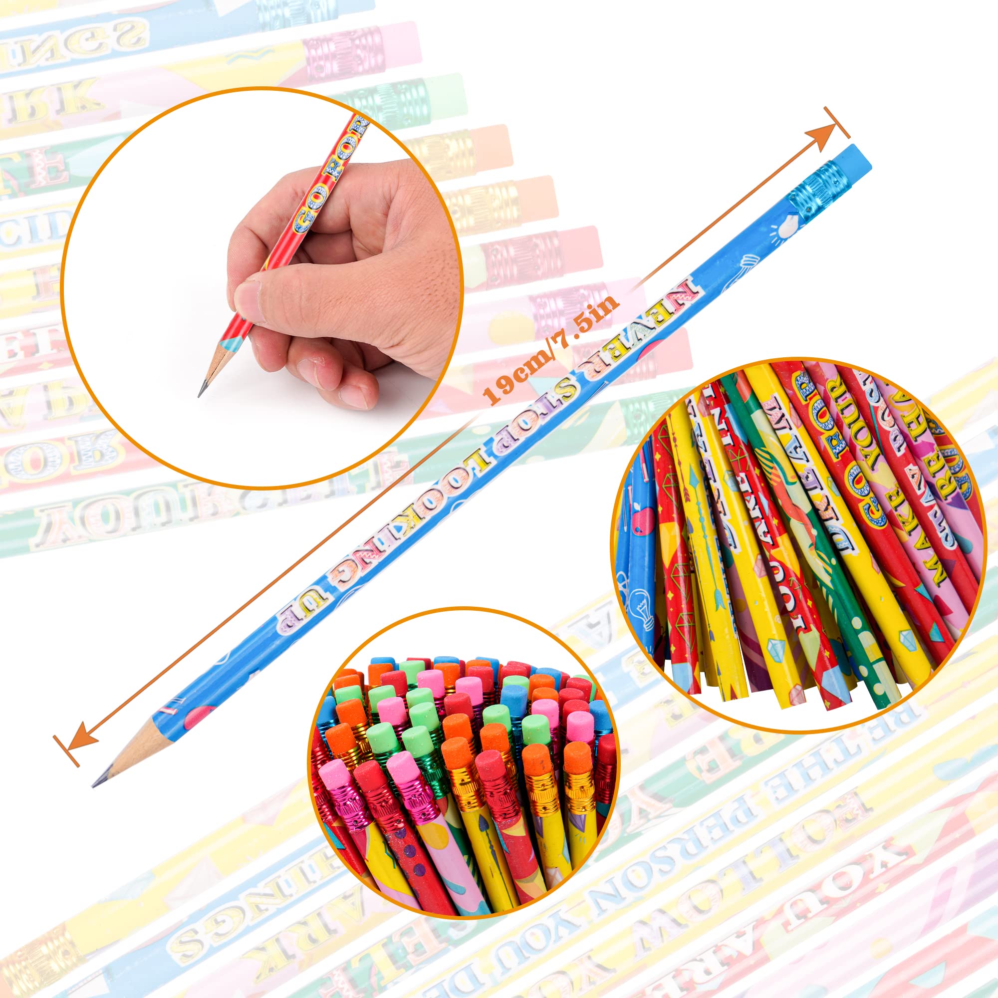 200 Pieces Scented Pencils Inspiring Pencils Motivational Encouragement Pencils Positive Pencils for Teachers Classrooms Reward Birthday Party Kids Gifts Supplie School,Learning Activities (200)