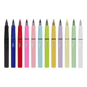 H.MARO 12 COLORS infinity Pencils Magic pencils, Everlasting Pencil with Eraser, Technology Pencil for Home Office School (12 Colors Pencils + 12 Erasers) (12 PCS COLORS)