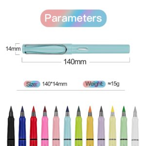 H.MARO 12 COLORS infinity Pencils Magic pencils, Everlasting Pencil with Eraser, Technology Pencil for Home Office School (12 Colors Pencils + 12 Erasers) (12 PCS COLORS)