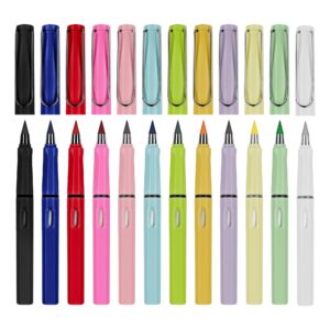 H.MARO 12 COLORS infinity Pencils Magic pencils, Everlasting Pencil with Eraser, Technology Pencil for Home Office School (12 Colors Pencils + 12 Erasers) (12 PCS COLORS)