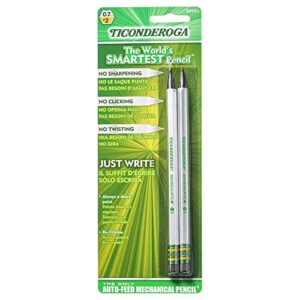 ticonderoga sensematic mechanical pencil, 0.7mm lead, silver, 2 count