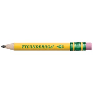 Ticonderoga My First Short Triangular Wood-Cased Pencils, 2 HB Soft, With Erasers, Yellow, 4 Count