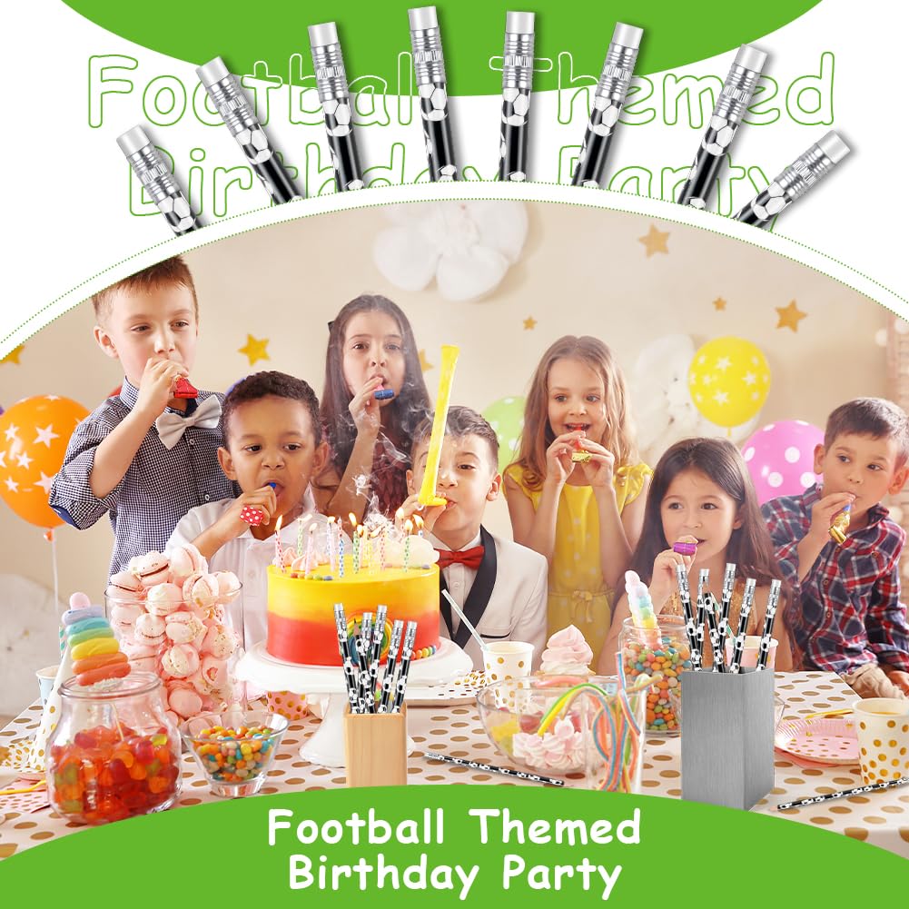 AUAUY Football Pencils Soccer Pencils 12 PCS Football Theme Wooden Pencils with Eraser Unsharpened Wooden Pencils Suitable for Home School Sports Stationery Gifts, Office Supplies