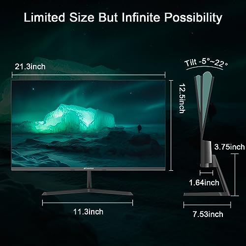 SANSUI 24 inch Monitor, IPS Display Computer Monitor with Built-in Speakers, 100Hz Monitor VESA Mount with DisplayPort HDMI VGA Inputs, FHD Monitor for Home Office (ES-24x3A HDMI Cable Included)