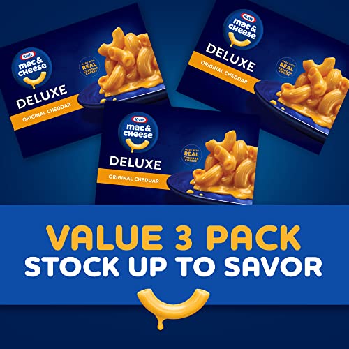 Kraft Deluxe Original Cheddar Macaroni & Cheese Dinner (3 ct Pack, 14 oz Boxes)