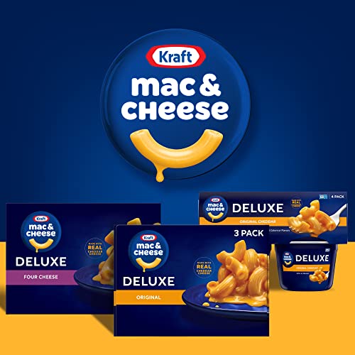 Kraft Deluxe Original Cheddar Macaroni & Cheese Dinner (3 ct Pack, 14 oz Boxes)