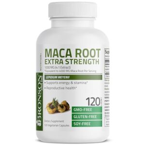 Bronson Maca Root Extra Lepidium Meyenii, Non-GMO, 120 Vegetarian Capsules