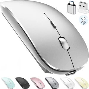 peibo rechargeable bluetooth mouse for laptop ipad pro air macbook wireless mac chromebook win8/11 desktop computer