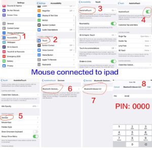 PEIBO Rechargeable Bluetooth Mouse for Laptop iPad Pro Air MacBook Wireless Mac Chromebook Win8/11 Desktop Computer