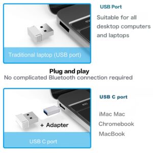 PEIBO Rechargeable Bluetooth Mouse for Laptop iPad Pro Air MacBook Wireless Mac Chromebook Win8/11 Desktop Computer