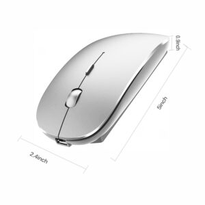 PEIBO Rechargeable Bluetooth Mouse for Laptop iPad Pro Air MacBook Wireless Mac Chromebook Win8/11 Desktop Computer