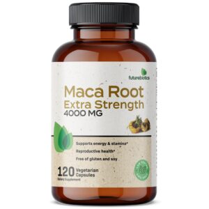 Futurebiotics Maca Root Extra Strength 4000 MG Supports Energy, Stamina & Reproductive Health, Non-GMO, 120 Vegetarian Capsules