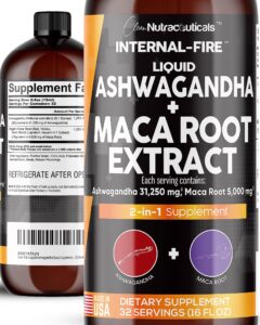 clean nutraceuticals clean ashwagandha maca root 5000mg liquid vitamin - natural stress relief & health boost for women men - alternative to ashwagandha gummies capsules powders pills - 32 servings