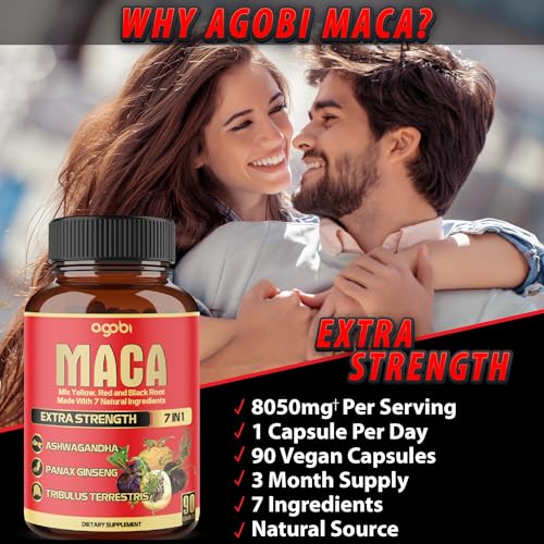 Maca Root Capsules - Supports Natural Health - Energy - Performance & Mood Supplement - Enhanced Blood Flow 3-Month Supply